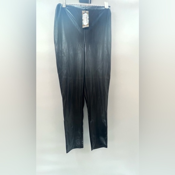 BOOHOO SUPER STRETCH FAUX LEATHER HIGH WAIST TROUSERS Sz 12 - Picture 4 of 8